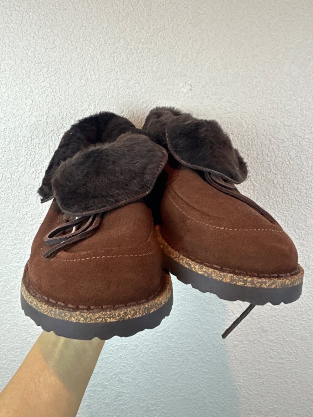 Birkenstock Buckley Shearling Clogs Bakki Brown Suede Womens EU 41 US 10 Lined - Picture 3 of 11